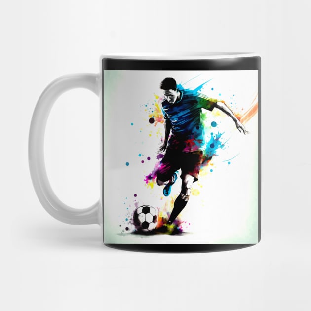 Soccer Player Graffiti Art Splash Paint by MaystarUniverse